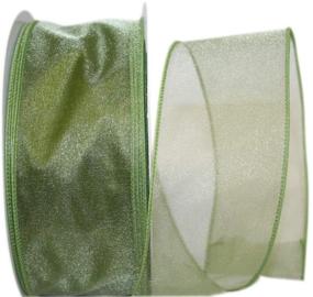 img 1 attached to 🎀 Reliant Ribbon Sheer Lovely Value Moss Wired Edge Ribbon - 2-1/2 Inch X 50 Yards for Crafts & Decorations