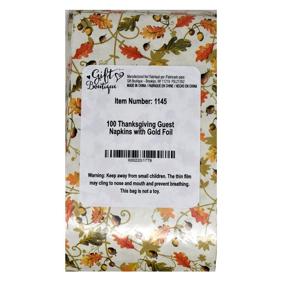 img 1 attached to 🍁 Autumn Harvest: 100 Count Thanksgiving Leaves Guest Napkins with Gold Foil – Perfect for Fall Décor, Holiday Parties, and Festive Gatherings!