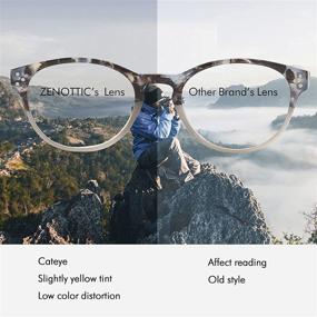 img 2 attached to 👓 Stylish ZENOTTIC Reading Glasses: Lightweight Spring Hinge Round Frames for Men and Women