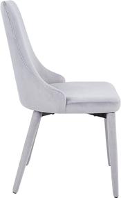 img 2 attached to 🪑 Столы для обеденной комнаты CangLong: стильные кресла с серыми тканевыми подушками и коричневыми металлическими ножками (набор из 2)
