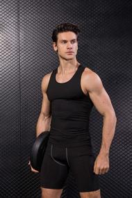 img 2 attached to HIBETY Men's Sleeveless Compression Tank Tops: Stay Cool and Compressed in the Gym!