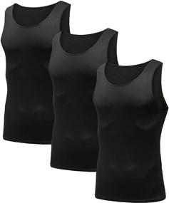 img 4 attached to HIBETY Men's Sleeveless Compression Tank Tops: Stay Cool and Compressed in the Gym!