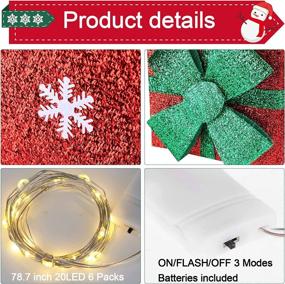 img 1 attached to ovatis 4-Piece LED Lighted Boxes Outdoor Christmas Decor - Vibrant Red, Green, and Yellow Christmas Ornaments for Your LED Light Christmas Tree