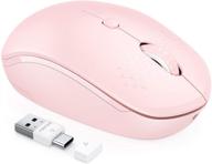 🖱️ seenda bluetooth mouse - rechargeable wireless mouse compatible with ipad iphone mac os android windows - pink logo