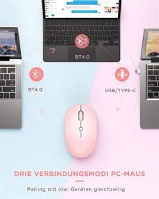 img 3 attached to 🖱️ seenda Bluetooth Mouse - Rechargeable Wireless Mouse Compatible with iPad iPhone Mac OS Android Windows - Pink