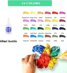 img 2 attached to Miraclekoo Tie Dye Kit - 24 Colors Permanent Fabric Dye for Clothing Crafts - Ideal for Kids and Adults - Perfect for Textile Parties and Handmade Projects - Includes Rubber Bands, Gloves, Aprons, and Table Covers