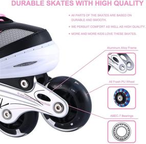 img 2 attached to 🌟 Beginner Inline Skates for Kids Girls Boys: Adjustable Sizes, Light Up Wheels for Children