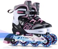 🌟 beginner inline skates for kids girls boys: adjustable sizes, light up wheels for children logo