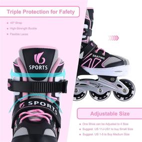 img 1 attached to 🌟 Beginner Inline Skates for Kids Girls Boys: Adjustable Sizes, Light Up Wheels for Children