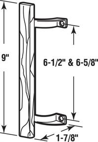 img 2 attached to 🚪 PRIME-LINE C 1190 Sliding Glass Door Pull Handle: 6-1/2 in. - 6-5/8 in. Hole Centers, Black Diecast Supports with Wood Handle