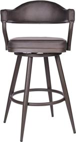 img 3 attached to 🪑 Armen Living Justin 26" Counter Height Swivel Vintage Brown Faux Leather Bar Stool - Chic Design with Brown Metal Legs