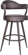 🪑 armen living justin 26" counter height swivel vintage brown faux leather bar stool - chic design with brown metal legs logo