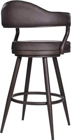 img 2 attached to 🪑 Armen Living Justin 26" Counter Height Swivel Vintage Brown Faux Leather Bar Stool - Chic Design with Brown Metal Legs