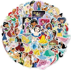 img 1 attached to 👸 100-Pack Beautiful Princess Cartoon Princess Stickers Set for Water Bottles, Laptops, Cellphones, Bicycles, Motorcycles, Cars, Bumpers, Luggage, Travel Cases & More (Animation Film Theme, Random Sticker Decals)
