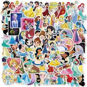 img 4 attached to 👸 100-Pack Beautiful Princess Cartoon Princess Stickers Set for Water Bottles, Laptops, Cellphones, Bicycles, Motorcycles, Cars, Bumpers, Luggage, Travel Cases & More (Animation Film Theme, Random Sticker Decals)