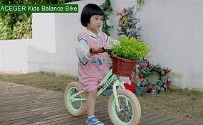 img 1 attached to ACEGER Spring Green Balance Bike with Basket - Ideal for Kids Ages 2.5 to 5 Years