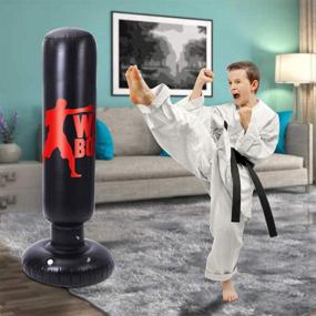 img 2 attached to 🥊 TOCO FREIDO Inflatable Kids Punching Bag - 63 Inch Freestanding Ninja Boxing Bag for MMA Boxing Training, Karate, Taekwondo - Relieve Pent Up Energy in Kids and Adults - Coordination Toy