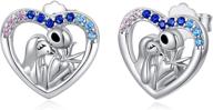 🎄 925 sterling silver nightmare earrings featuring jack skellington and sally – ideal stud earrings for christmas gifts, women, and girls logo