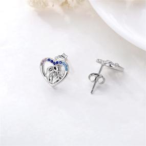 img 2 attached to 🎄 925 Sterling Silver Nightmare Earrings featuring Jack Skellington and Sally – Ideal Stud Earrings for Christmas Gifts, Women, and Girls