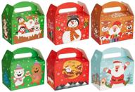 🎁 ccinee 3d christmas treat boxes with handles - xmas cookie boxes for gift giving packaging, pack of 24 logo