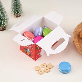img 1 attached to 🎁 CCINEE 3D Christmas Treat Boxes with Handles - Xmas Cookie Boxes for Gift Giving Packaging, Pack of 24