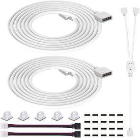 img 4 attached to 🔌 Enhance Your RGB LED Strip with 2PCS 16.4ft Extension Cable Kit - 5M 4 Pin Cord Wire, 2 Way Splitter, and Connectors for Easy Installation and Organization