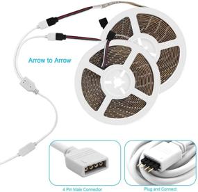 img 2 attached to 🔌 Enhance Your RGB LED Strip with 2PCS 16.4ft Extension Cable Kit - 5M 4 Pin Cord Wire, 2 Way Splitter, and Connectors for Easy Installation and Organization