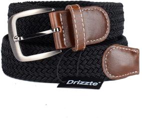 img 2 attached to 👔 Drizzte Stretch Elastic Fabric Braided Men's Accessories: Ultimate Comfort and Style for Active Men