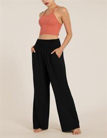 img 3 attached to ODODOS Wide Leg Palazzo Lounge Pants for Women with Pockets - Lightweight, Loose, Comfy, Leisure, Casual Pajama Pants