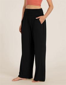 img 2 attached to ODODOS Wide Leg Palazzo Lounge Pants for Women with Pockets - Lightweight, Loose, Comfy, Leisure, Casual Pajama Pants