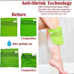 img 2 attached to 🛀 Premium Korean Asian Exfoliating Bath Washcloths Mitt Scrub - Viscose Rayon Towel (30)