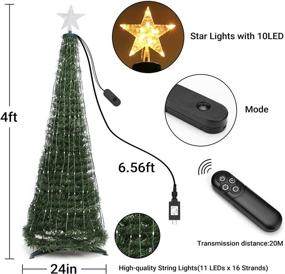 img 3 attached to 🎄 4ft Artificial Collapsible Christmas Tree with Star Topper & 186 LED Color Changing Lights - Joomer Christmas Tree with Remote Control, Timer Function & 18 Lighting Modes, Easy Assembly