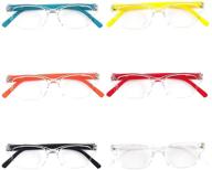 👓 stylish spring hinge reading glasses eyeglasses readers for men women - tvz 6 pack fashion 1005 logo