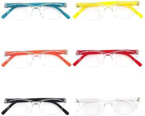 img 4 attached to 👓 Stylish Spring Hinge Reading Glasses Eyeglasses Readers for Men Women - TVZ 6 Pack Fashion 1005