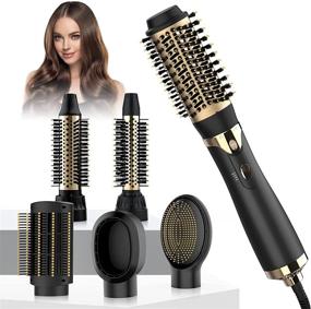 img 4 attached to Najukyy 6-in-1 Detachable Hot Air Brush Styler - One-Step Hair Dryer Brush for Straightening, Curling, Drying, Combing, Scalp Massage, and Styling
