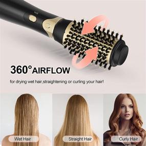 img 2 attached to Najukyy 6-in-1 Detachable Hot Air Brush Styler - One-Step Hair Dryer Brush for Straightening, Curling, Drying, Combing, Scalp Massage, and Styling