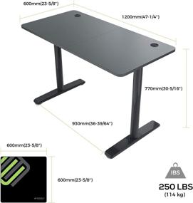 img 2 attached to 🖥️ Eureka Ergonomic Computer Desk for Home Office: 47-inch Gaming & Study Writing PC Table, Modern Simple Style with Free Mouse Pad, Cable Management - Black