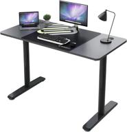 🖥️ eureka ergonomic computer desk for home office: 47-inch gaming & study writing pc table, modern simple style with free mouse pad, cable management - black логотип