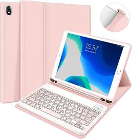 img 4 attached to Wireless Keyboard Case with Pencil Holder for iPad 10.5 - Pink | 2017/2019 iPad Air 3, 3rd Gen Pro