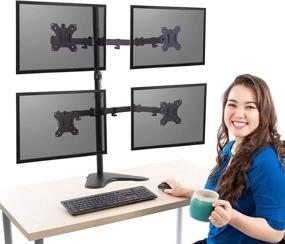 img 4 attached to Optimized Four Monitor Mount - Freestanding Standard Monitor Mounts
