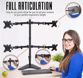 img 1 attached to Optimized Four Monitor Mount - Freestanding Standard Monitor Mounts