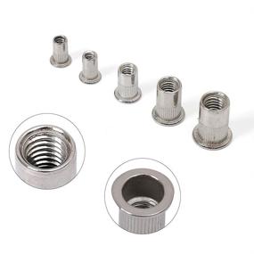 img 1 attached to 🔩 Complete Stainless Steel Rivet Nuts Kit: #8-32 to 3/8"-16 Threaded Insert Nutsert Rivnuts