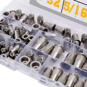 img 2 attached to 🔩 Complete Stainless Steel Rivet Nuts Kit: #8-32 to 3/8"-16 Threaded Insert Nutsert Rivnuts