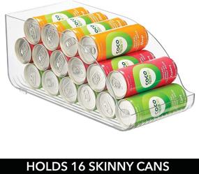 img 1 attached to 🥤 Efficiently Organize Tall Skinny Soda/Pop Cans with mDesign Compact Plastic Storage Bins - 4 Pack - Clear