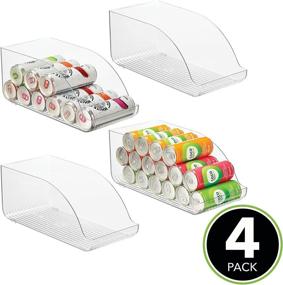 img 3 attached to 🥤 Efficiently Organize Tall Skinny Soda/Pop Cans with mDesign Compact Plastic Storage Bins - 4 Pack - Clear