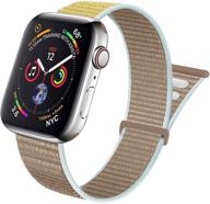 🐪 aipeariful nylon solo loop: adjustable braided elastic band for apple watch series se/6/5/4/3/2/1 - 38mm/40mm - camel logo