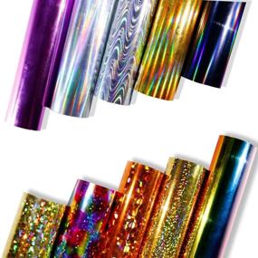 img 4 attached to 🌈 Holographic Heat Transfer Vinyl Bundle for Heat Press Machine, Glitter Iron-on HTV Vinyl for T-Shirt Crafts, Compatible with Cricut, Silhouette, and Cameo Cutters, 10"x12"/pcs (10 Pack)