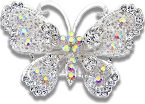 img 4 attached to Butterfly Brooches Rhinestone Broaches Decorative
