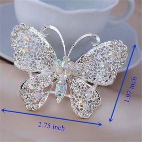 img 2 attached to Butterfly Brooches Rhinestone Broaches Decorative