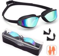 🏊 premium swim goggles with uv protection, free case, and enhanced comfort for men, women, and kids logo